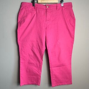 Old Navy Dyed Denim‎ Women's Capri Jeans Pink Size 16 Preppy Y2K Style Festival